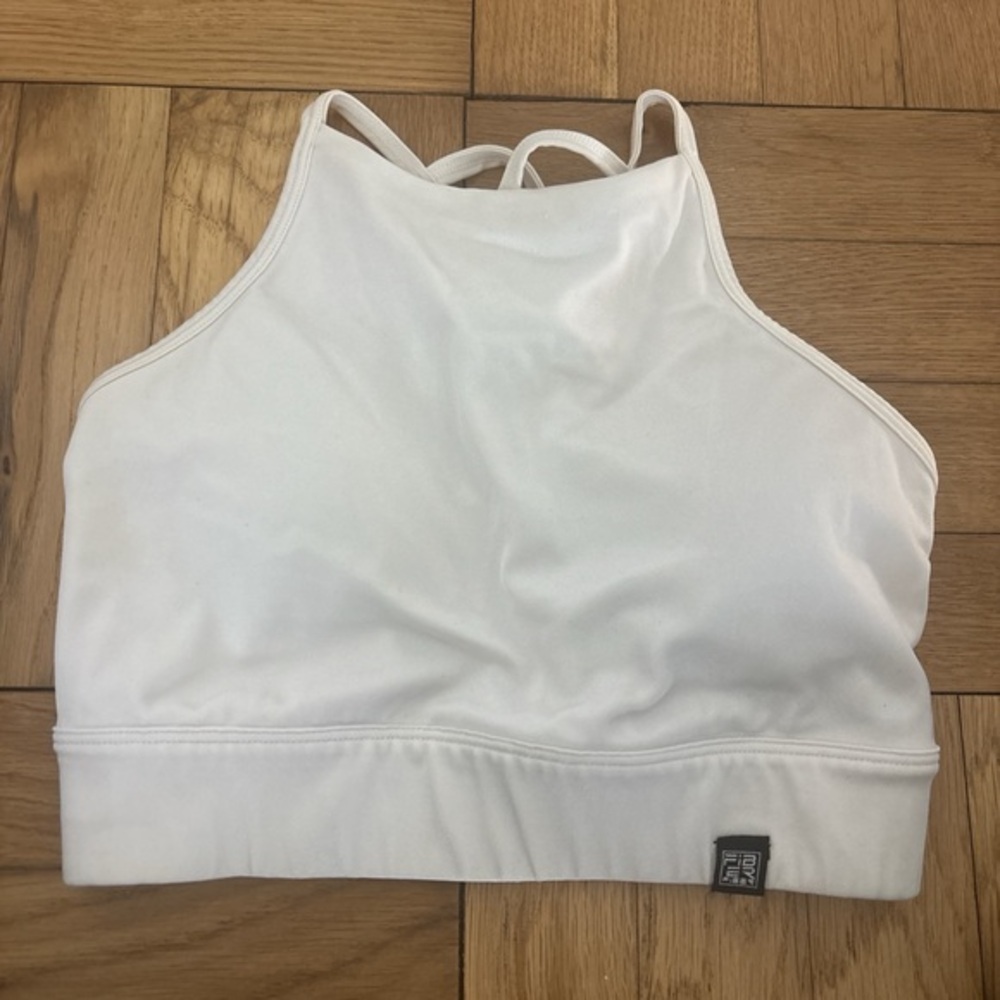 White High Neck Sports Bra